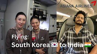 Seoul  to New Delhi  Flight Exploring 9 Hours with Asiana Airlines  Korea to India Travel Vlog