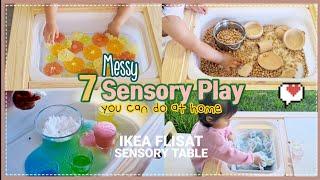 7 MESSY PLAY ideas for 12-18 months  The 5 senses activities on IKEA FLISAT table