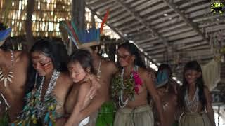 Visiting the Indigenous village during the Amazon trip.