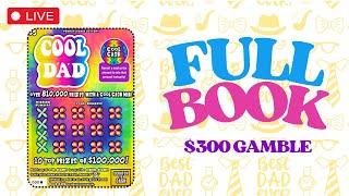 $100000 TOP PRIZE Full book 60 cards of COOL DAD scratch off lottery ticket