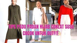 Tips Pakai Hijab Warna Cokelat Susu yang cocok dengan baju  trend busana muslim 2021