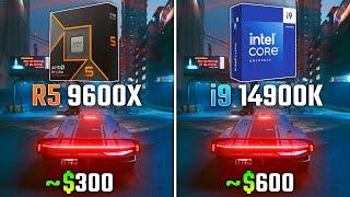 RYZEN 5 9600X vs INTEL i9-14900K  Test in 6 Games