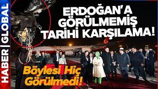 Cumhurbaşkanı Erdoğana Kırgizistanda Tarihi Karşılama Havalimanında Böyle Karşılama Görülmedi