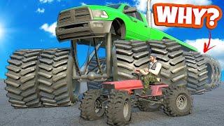 I Crushed My Friend with the WEIRDEST MONSTER TRUCK in Snowrunner Mods