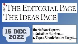 15th December 2022  Gargi Classes The Indian Express Editorials & Idea Analysis  By R.K. Lata