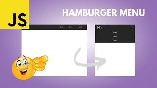 JavaScript - How to Create a Responsive Hamburger Menu with HTML CSS & JavaScript