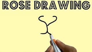 How to draw a rose from letter S easy drawing  M P Drawing tutorial drawings for music songs