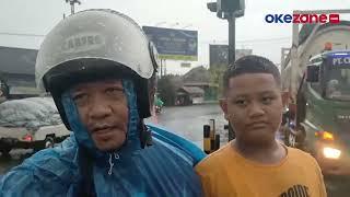 Sepeda Motor Mogok saat Terobos Banjir di Jalur Utama Pantura