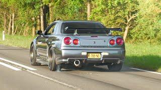 Tuner Cars Accelerating BURNOUTS 600HP Stagea Vorsteiner Aventador R34 GT-R RS6