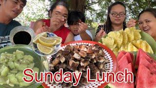 PINOY FOOD PORK BELLY INIHAW AT NILAGANG PATOLA MUKBANG WITH JUST LAFAM