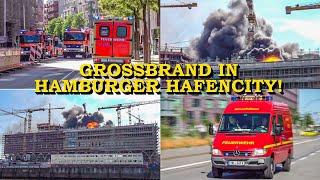 +++ GROSSBRAND IN HAMBURG +++ METERHOHE RAUCHSÄULE  FLAMMEN IN HAFENCITY  FEUERWEHR  GROSSEINSATZ