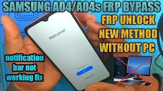 Samsung A04A04s FRP Bypass Without Pc 2023 All Samsung Frp bypass  notification not working fix