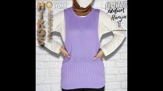 HIKOS 히잡 한국 스타일 Hijabers Korean Style Sweater Model Rompi Warna Ungu