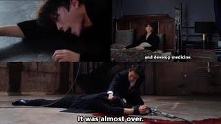 when he had panic attacks and had difficulty breathing. sick male lead kdrama scene badly injured