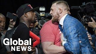 Floyd Mayweather vs. Conor McGregor Toronto press conference showdown