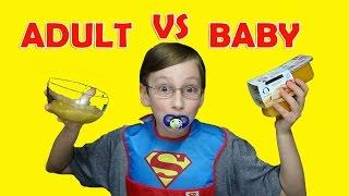 BABY FOOD VS ADULT FOOD CHALLENGE  COLLINTV