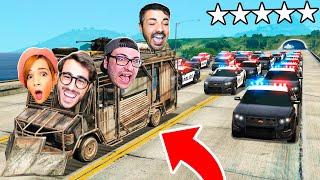 FUGA DALLE 5 STELLE DI POLIZIA CON IL CAMPER BLINDATO - Gta 5