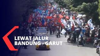 Aksi Long March Demo Cipta Kerja Lewat Jalur Bandung - Garut