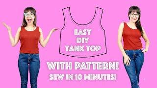 DIY Beginner Tank Top Sewing Tutorial With Pattern Sew In 10 Minutes  Sew Anastasia