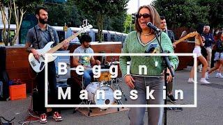 CROWDED STREET STOPS IN AMAZEMENT  Beggin - Maneskin  Allie Sherlock & The 3 Busketeers cover