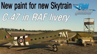 New C-47 with a new RAF livery with a tire deglaze and prop blur decrease mod