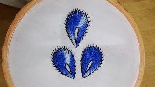 Hand Embroidery Peacock Feathers Chemanthy Stitch variation