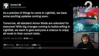 BUNGIE IS UNLOCKING ALL ARMOR MODS + LIGHTFALL NEWS