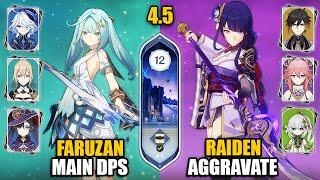 Faruzan DPS & C0 Raiden Aggravate Team  Spiral Abyss 4.5 Floor 12 9 Stars  Genshin Impact