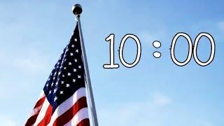 10 Minute Patriotic Countdown Timer With Patriotic Music - 4th of July Memorial Day Veterans Day