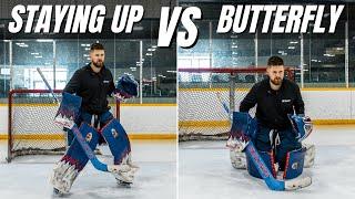 When To Stay Up Vs. When To Go Into Butterfly - Hockey Goalie Beginner Tips