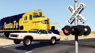 Train Close Calls & Near-Miss Accidents 4  BeamNG.drive