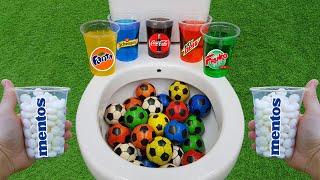 Football VS Popular Sodas  Fruko Coca Cola Fanta Mtn Dew Schweppes and Mentos in the toilet