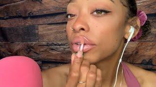 ASMR  LIPGLOSS APPLICATION  Tingly Kisses + Mouth Sounds 