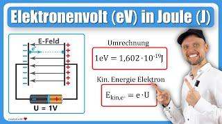 Elektronenvolt eV in Joule J umrechnen - Formel Herleitung