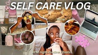 COZY SELF CARE VLOG night routine reset routine pilates journaling& nails  Dream Girl Diaries