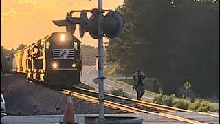 Norfolk Southern P45 pt. 3 2014 hrs. Monday 26 June 2023 Seneca SC approaches halts 84° 66%