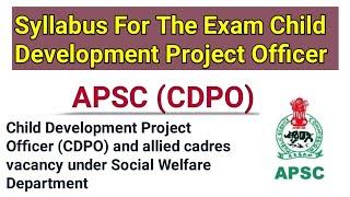 Syllabus For The Exam Child Development project Officer CDPO And Allied Cadres Vacancy