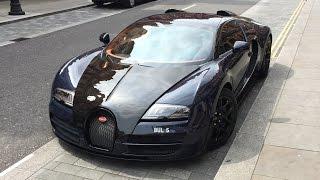 Blue Carbon Bugatti Veyron Vitesse - Start Up & Driving in London