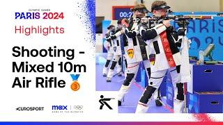 Shooting 10m Air Rifle Mixed Teams  Bronze Match Highlights  Paris 2024 Olympics  #Paris2024