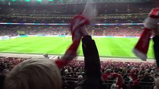 202223 Carabao Cup Final Manchester United 2-0 Newcastle United - MU fans waving scarves