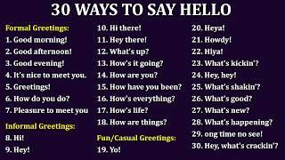 30 Different Ways to Say HELLO in English  Useful Greetings for English Learners