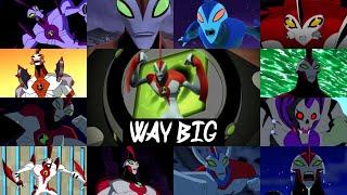 All way big transformations in all Ben 10 series