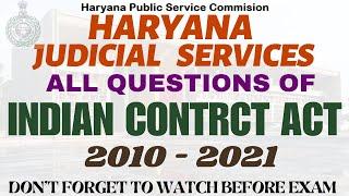 HJS - CONTRACT - ALL QUESTIONS OF CONTRACT ACT - HARYANA  JUDICIAL SERVICES - 2010 - 2021