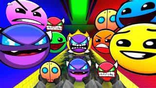 Saving Babyfaces From Geometry Dash Emoji LIGHTNING ON THE ROAD And Lobotomy Dash Nextbot Gmod