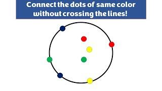 Connect the dots of same color without crossing the lines #brainteaser