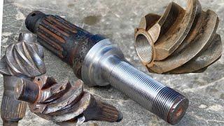 Threads Method used for Replacing of Broken Truck Differential Pinion  Restoration of Broken Pinion