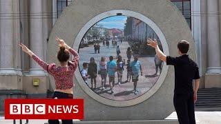 Portal built between Lithuanian and Polish cities - BBC News