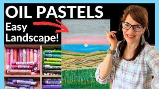 How To Use Oil Pastels EASY Beginner Landscape