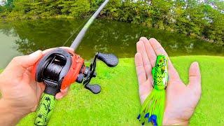 Fishing Topwater FROGS for GIANT Bass Bank Fishing