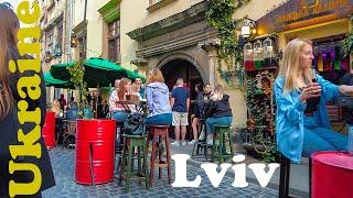 Lviv Ukraine Walking Tour - A walk through the old streets of Lviv Virmenska street 4K HDR 2023